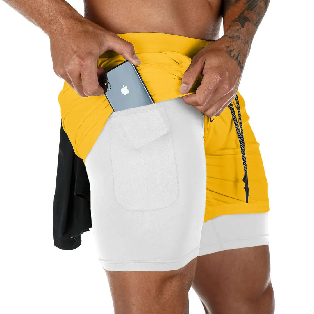 2 in 1 Sports Shorts for Training Fitness